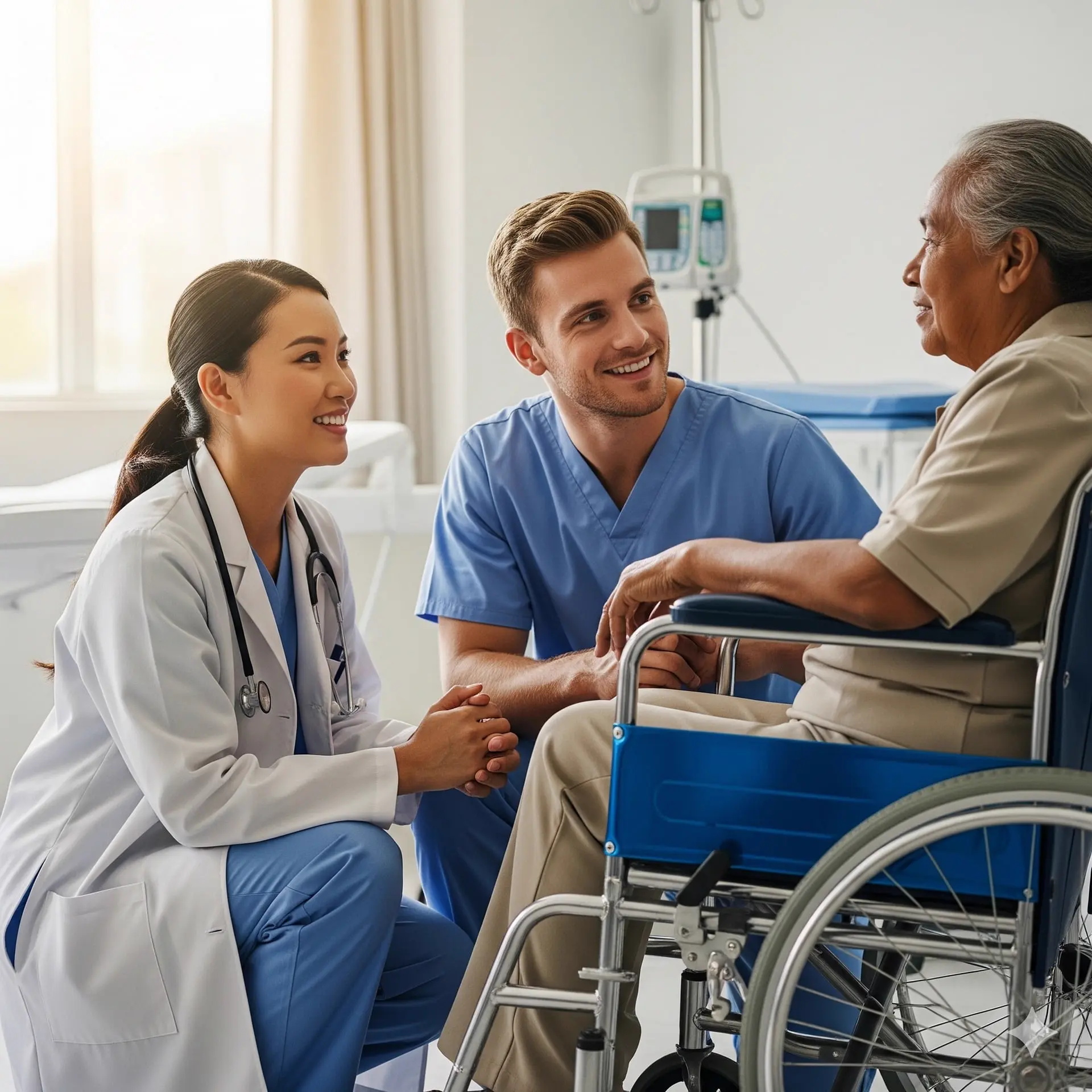 Caregiver assisting a resident